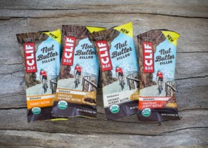 Four CLIF Nut Butter Filled bars