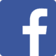 White Facebook "f" logo on blue background