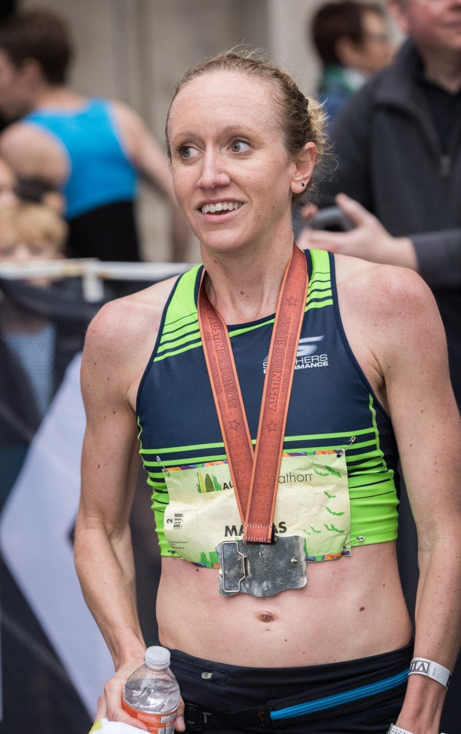 Allison Macsas becomes back-to-back Austin Marathon female champion.