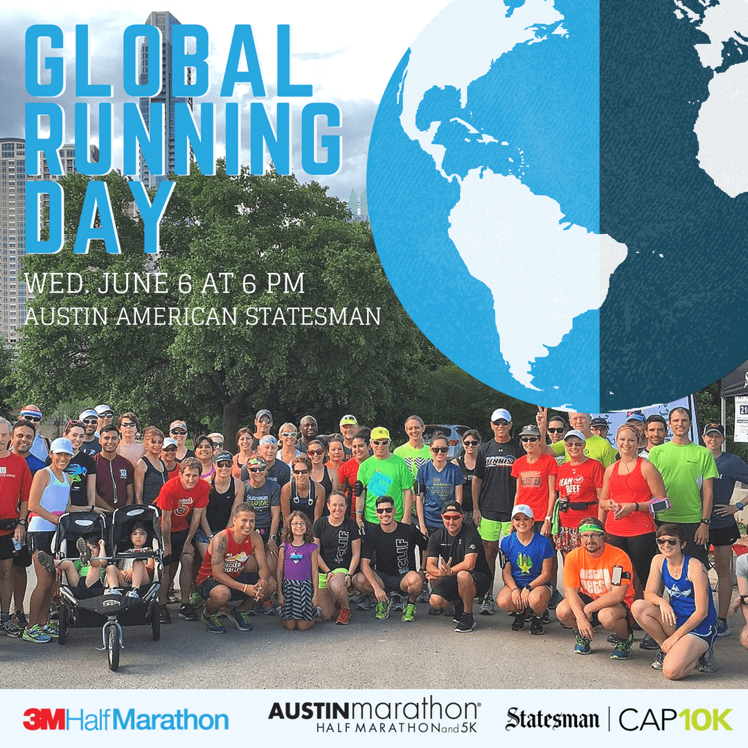 Group of runners celebrating Global Running Day Group of runners celebrating Global Running Day
