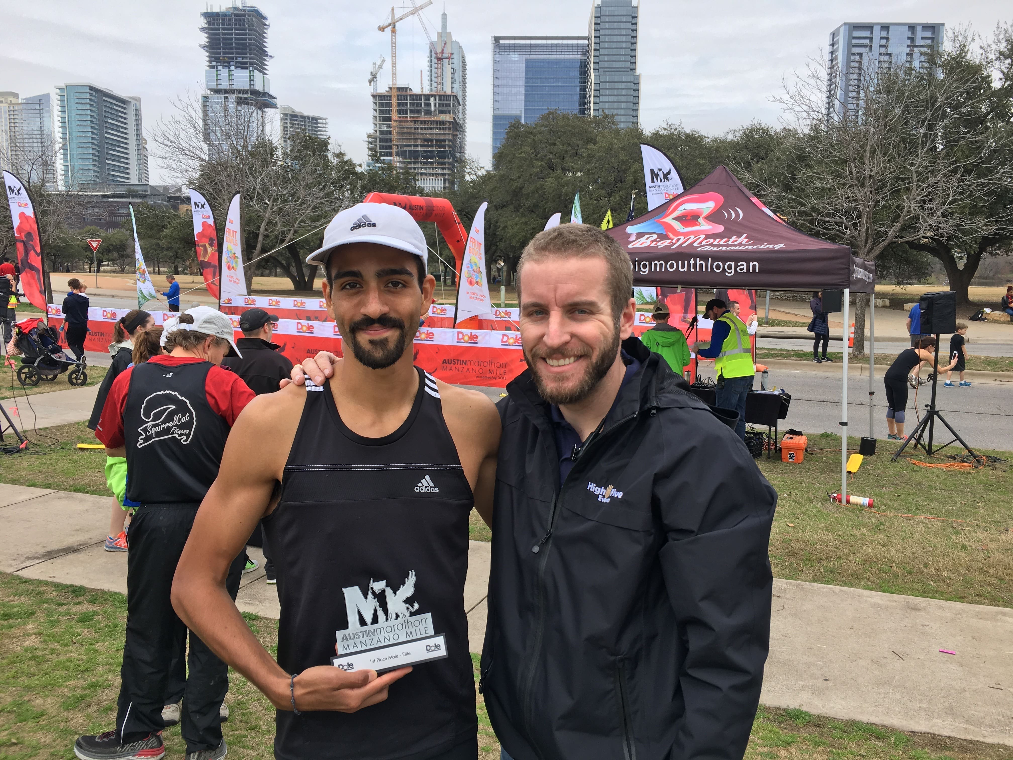 Daniel Herrera, defending Manzano Mile champion, is in the second round of elite runners.