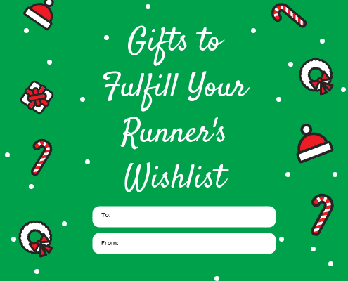 Green holiday runner gift wishlist graphic