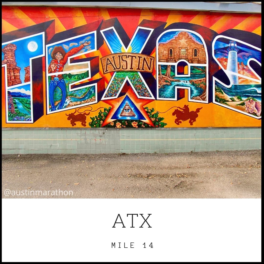 Colorful Austin Texas mural reading TEXAS Colorful Austin Texas mural reading TEXAS