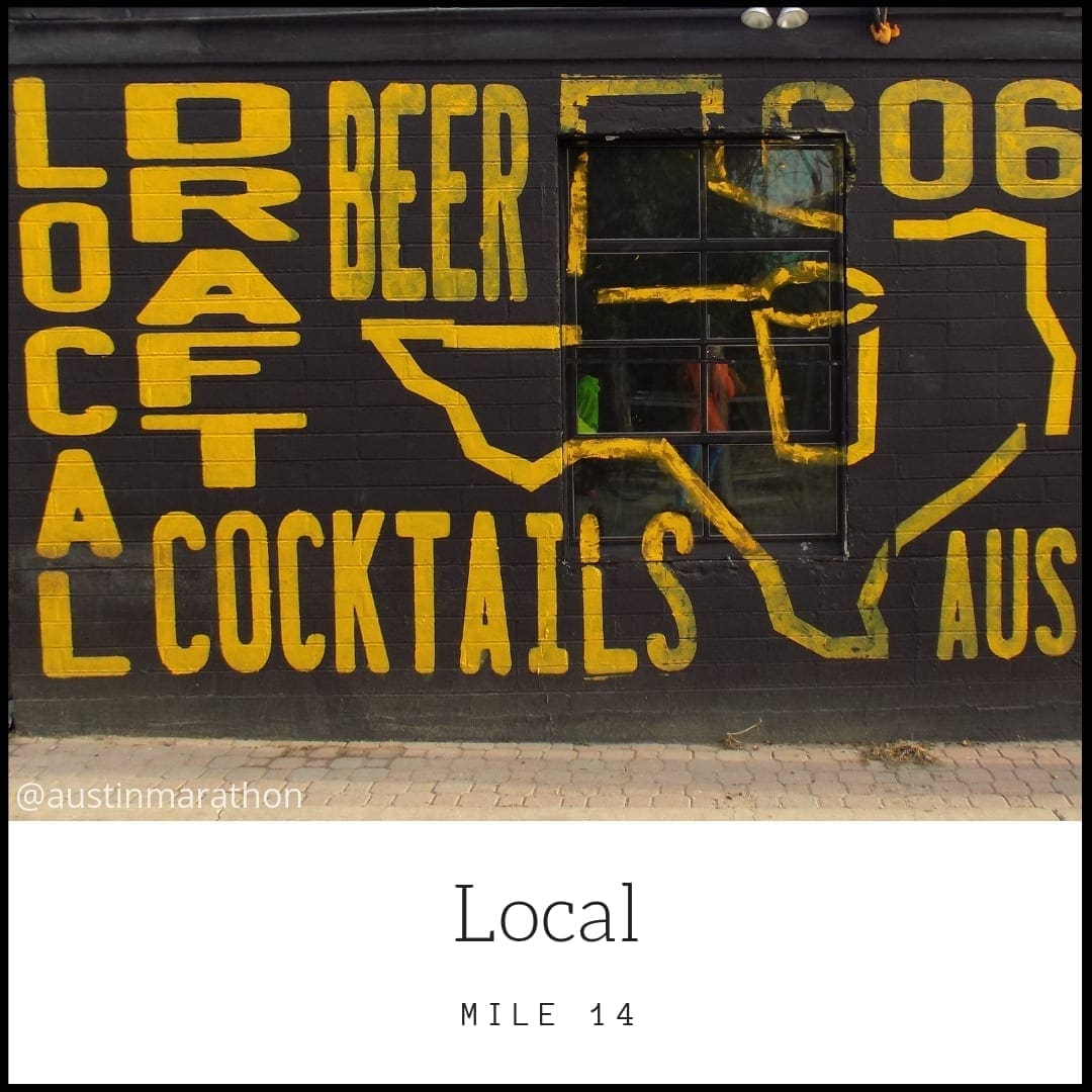 Yellow mural in Austin: Local craft beer cocktails Yellow mural in Austin: Local craft beer cocktails