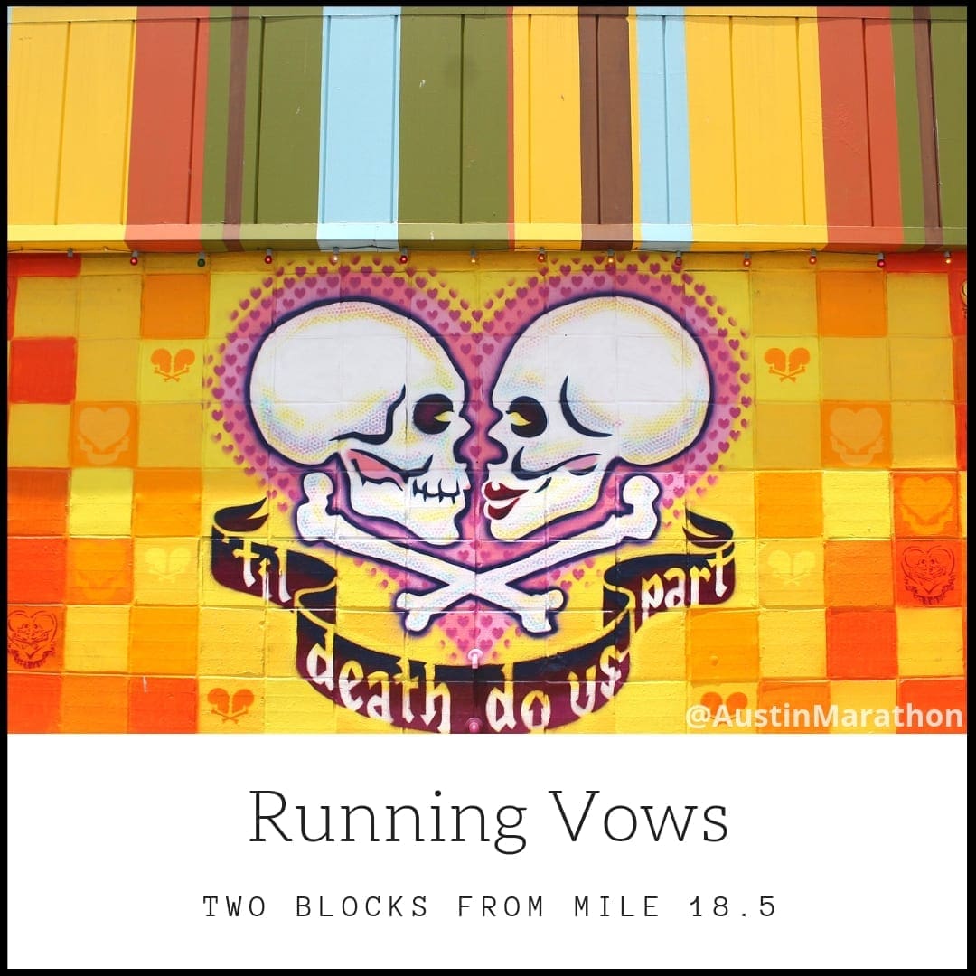 Colorful mural of two kissing skulls Colorful mural of two kissing skulls