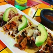 Image of taco plate with a side of salsa from El Mercado. They're one of the Austin Marathon's five recommended south Austin restaurants. Credit: El Mercado Facebook page.