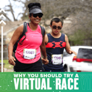 Mother and son running the 2020 Austin Half Marathon together. Text in design reads Why You Should Try a Virtual Race. Learn more at https://youraustinmarathon.com/reasons-to-try-a-virtual-race/ Mother and son running the 2020 Austin Half Marathon together. Text in design reads Why You Should Try a Virtual Race. Learn more at https://youraustinmarathon.com/reasons-to-try-a-virtual-race/