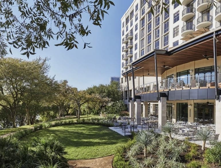 Image of Four Seasons Hotel Austin overlooking Lady Bird Lake. Book a luxury hotel and make your Austin Marathon weekend that much more memorable. More information at https://youraustinmarathon.com/austin-luxury-hotels/ Image of Four Seasons Hotel Austin overlooking Lady Bird Lake. Book a luxury hotel and make your Austin Marathon weekend that much more memorable. More information at https://youraustinmarathon.com/austin-luxury-hotels/