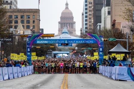 Runners at Austin Marathon start with Capitol