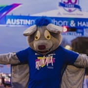 Mascot at Austin Marathon start line