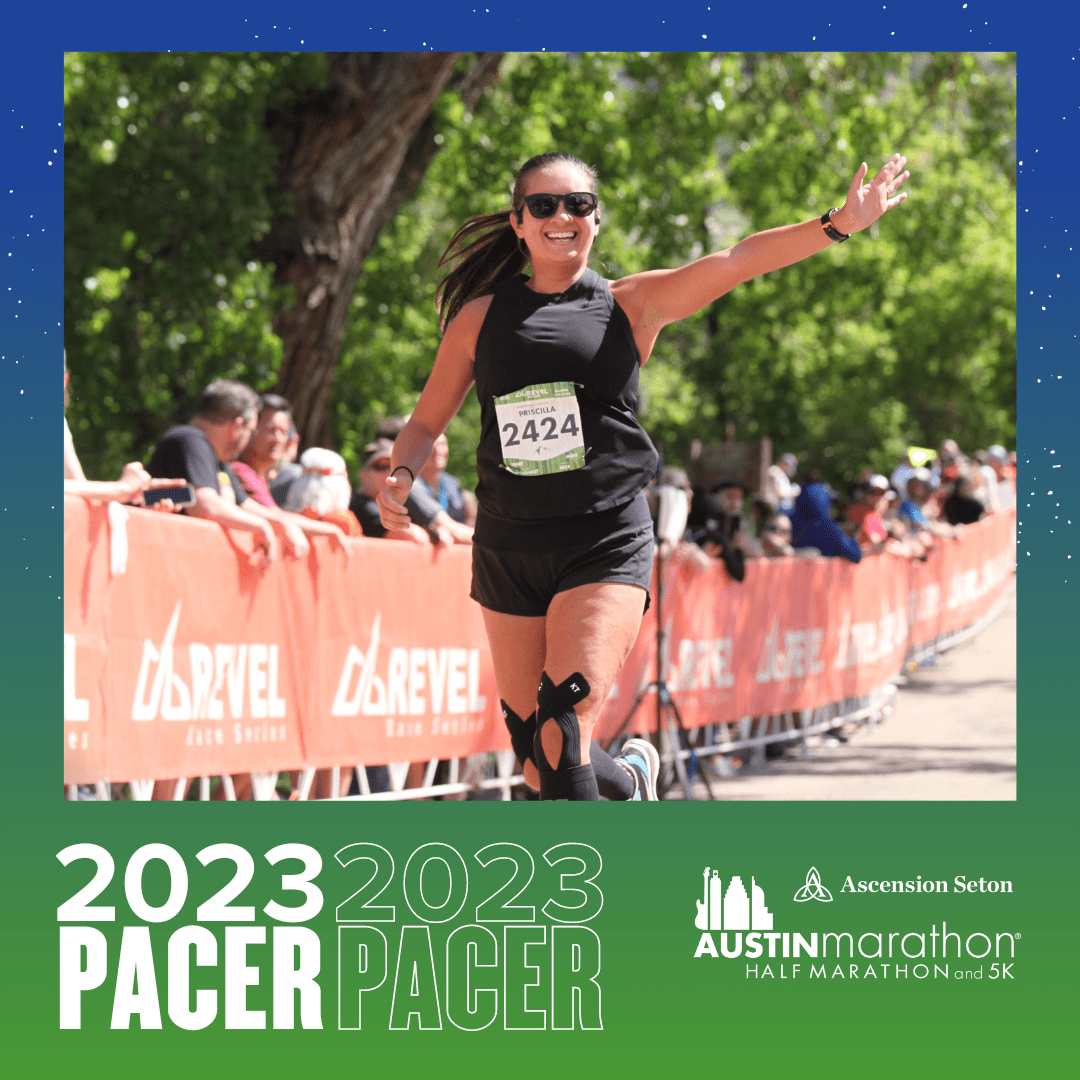 Smiling female runner crossing finish line Smiling female runner crossing finish line