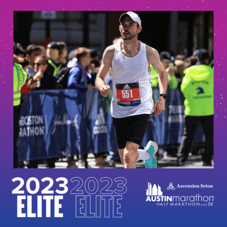 Male elite runner at 2023 Austin Marathon