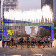 Runners starting Austin marathon under fireworks