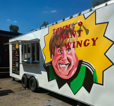 Food truck with "Tommy Want Wingy" mural Food truck with "Tommy Want Wingy" mural