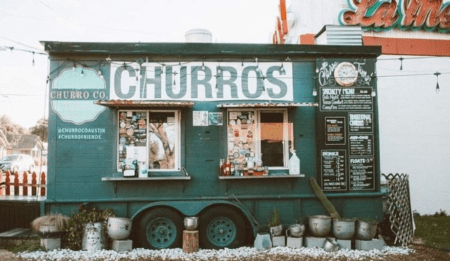 Churros food truck with menu board Churros food truck with menu board