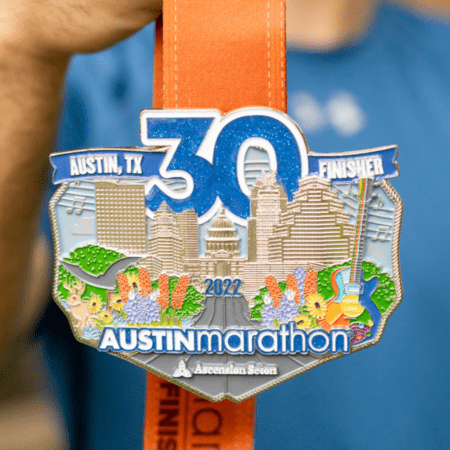 2022 Austin Marathon 30th finisher medal 2022 Austin Marathon 30th finisher medal