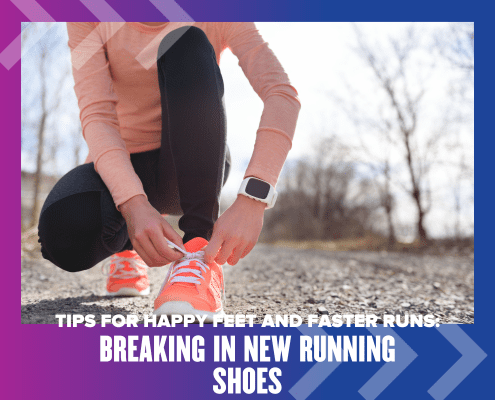 Runner tying orange running shoes outdoors