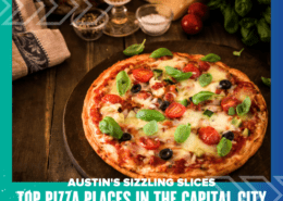 Fresh pizza with basil, cherry tomatoes, olives