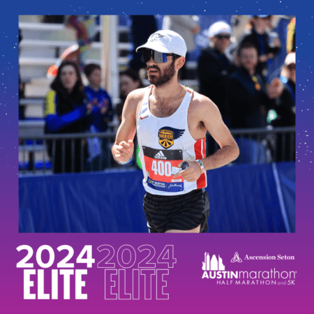 Elite runner with sunglasses at Austin Marathon