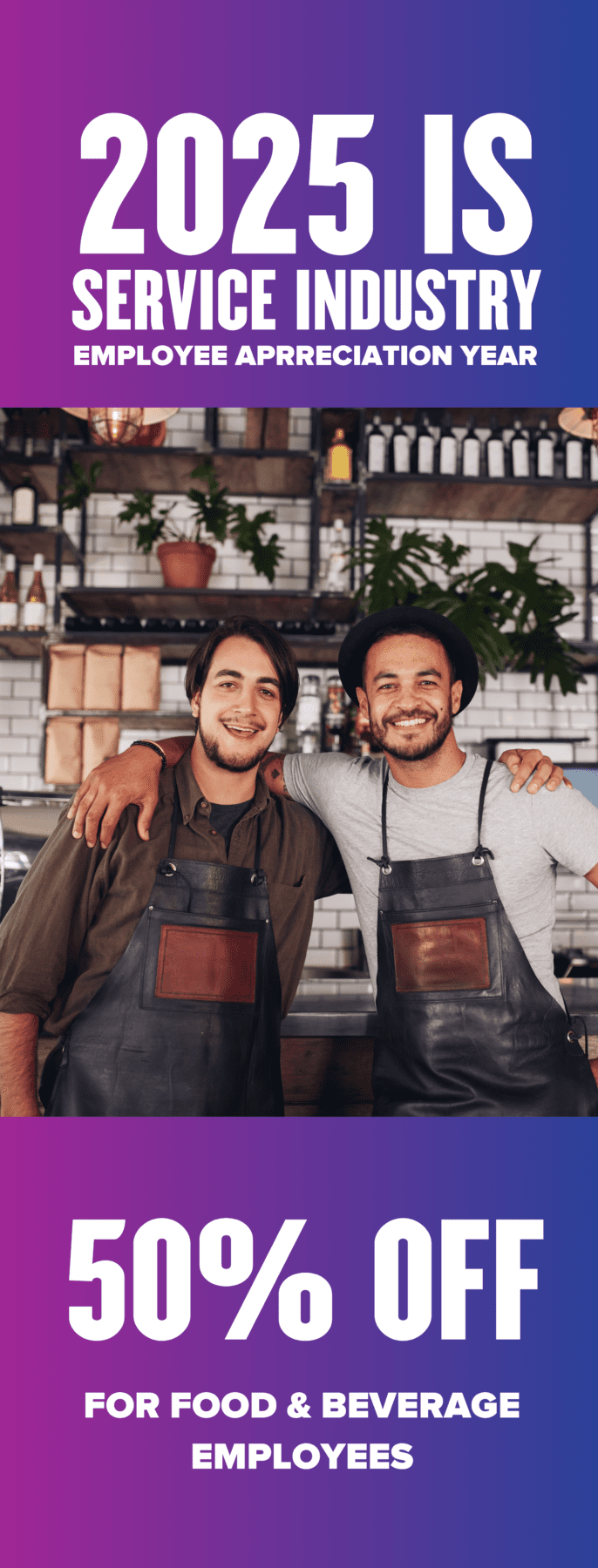 Two smiling baristas in aprons at cafe Two smiling baristas in aprons at cafe