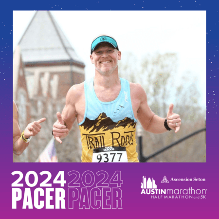 Austin Marathon pacer giving thumbs up