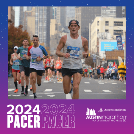 2024 Austin Marathon pacer leading runners