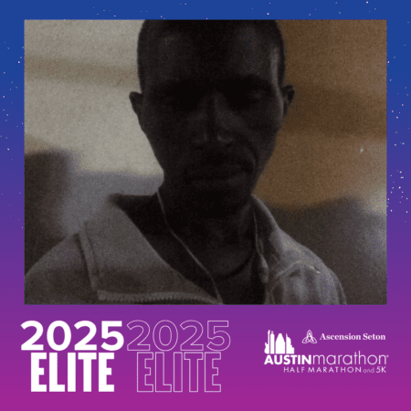 Silhouetted runner with Austin Marathon 2025 banner Silhouetted runner with Austin Marathon 2025 banner