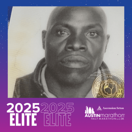 Man portrait with Austin Marathon 2025 elite frame Man portrait with Austin Marathon 2025 elite frame