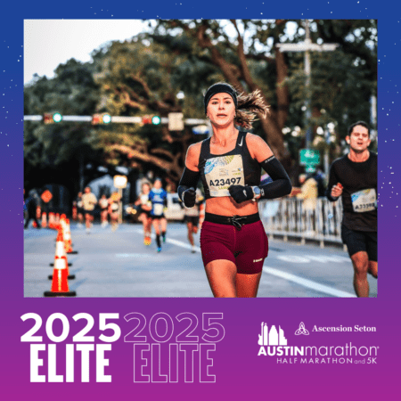 Elite female runner in Austin Marathon Elite female runner in Austin Marathon