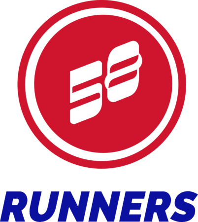 Red circular Runners logo with blue text Red circular Runners logo with blue text