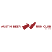 Logo for the Austin Beer Run Club, a favorite among Austin running groups. The text is split by a red beer mug and running shoe, with "Austin Beer" on the left and "Run Club Est. 2012" on the right. Austin Marathon Half Marathon & 5K Logo for the Austin Beer Run Club, a favorite among Austin running groups. The text is split by a red beer mug and running shoe, with "Austin Beer" on the left and "Run Club Est. 2012" on the right. Austin Marathon Half Marathon & 5K