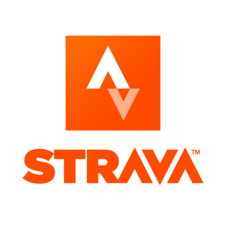 Strava logo with an orange square containing a white and orange stylized "A" above the word "STRAVA" in bold, uppercase orange letters, perfect for marathon training or tracking your Austin Marathon progress with top training apps. Austin Marathon Half Marathon & 5K