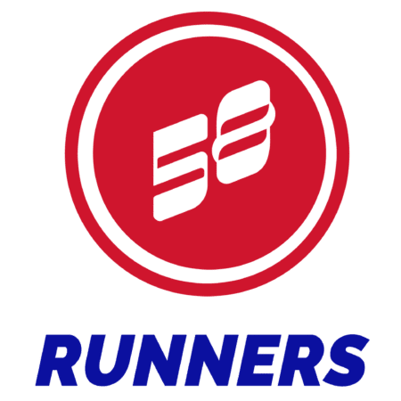 A red circle with a stylized white "58" in the center. Below the circle, "RUNNERS" appears in bold blue capitals—perfect for those seeking Austin Group Runs or free group runs to boost their marathon training. Austin Marathon Half Marathon & 5K A red circle with a stylized white "58" in the center. Below the circle, "RUNNERS" appears in bold blue capitals—perfect for those seeking Austin Group Runs or free group runs to boost their marathon training. Austin Marathon Half Marathon & 5K