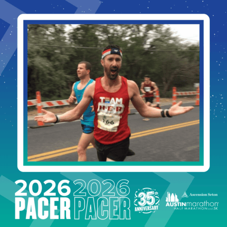 A male runner in a red