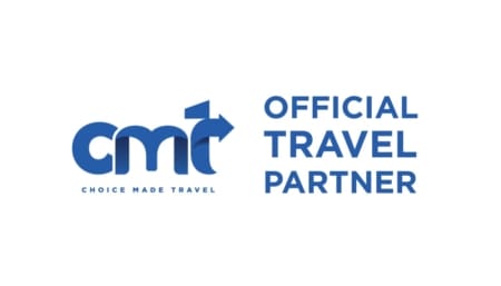 Logo for “Choice Made Travel” with the letters “cmt” and an arrow above the “t,” next to the text “Official Travel Partner” in blue on a white background. Ideal for showcasing your status as an Austin Marathon official hotel partner or highlighting exclusive Austin Marathon hotel deals through Austin Marathon HotelPlanner. Austin Marathon Half Marathon & 5K Logo for “Choice Made Travel” with the letters “cmt” and an arrow above the “t,” next to the text “Official Travel Partner” in blue on a white background. Ideal for showcasing your status as an Austin Marathon official hotel partner or highlighting exclusive Austin Marathon hotel deals through Austin Marathon HotelPlanner. Austin Marathon Half Marathon & 5K